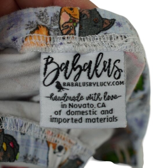 Babalus by Lucy Conroy Christmas Dog Print Pajama Set For Kids Handmade Sleepwea - Picture 6 of 8